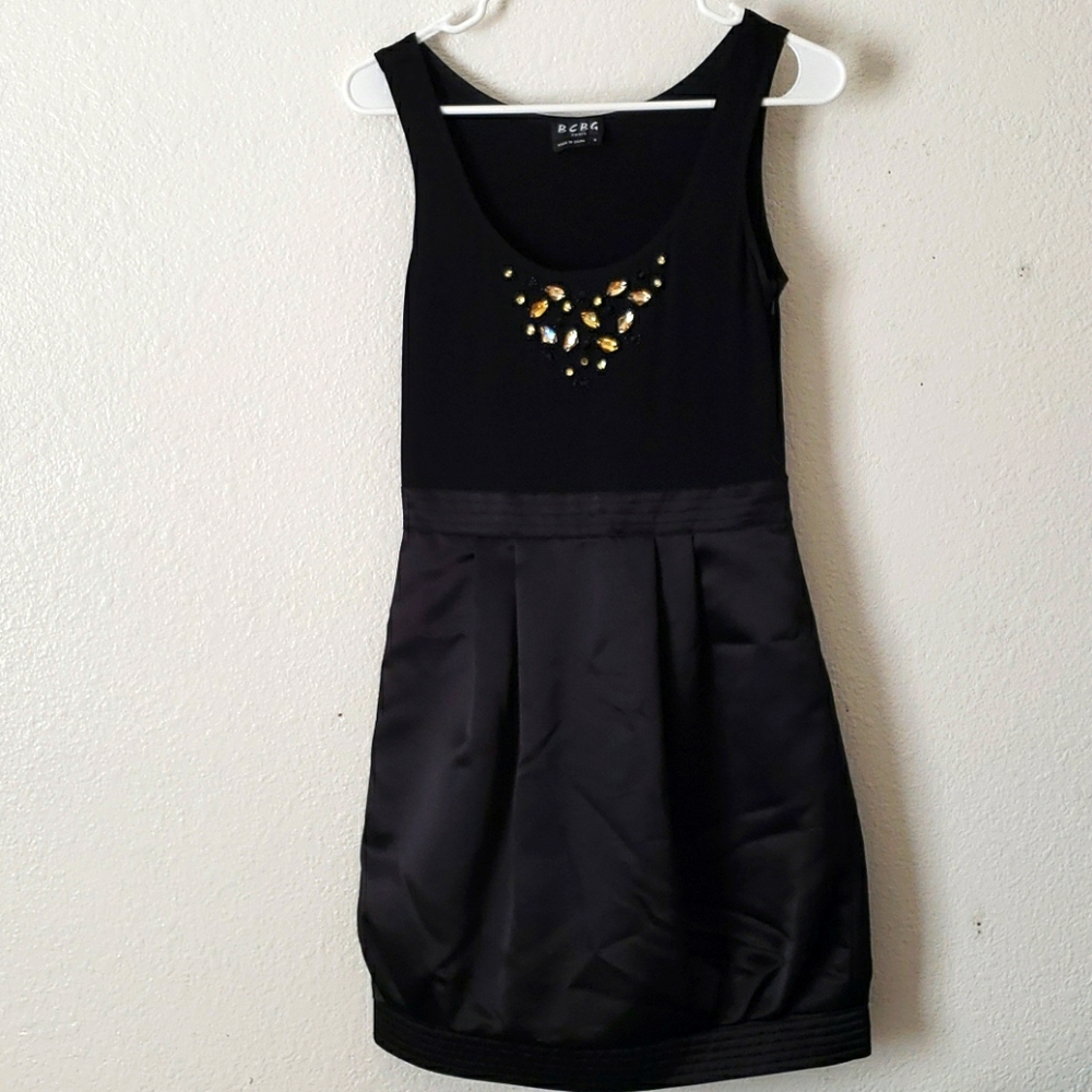 BCBG Paris Black Jeweled Bubble Cocktail Dress